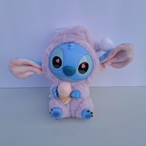 MINISO Disney Lilo & Stitch Purple Pajamas Ice Cream Plush Figure Love Eyes